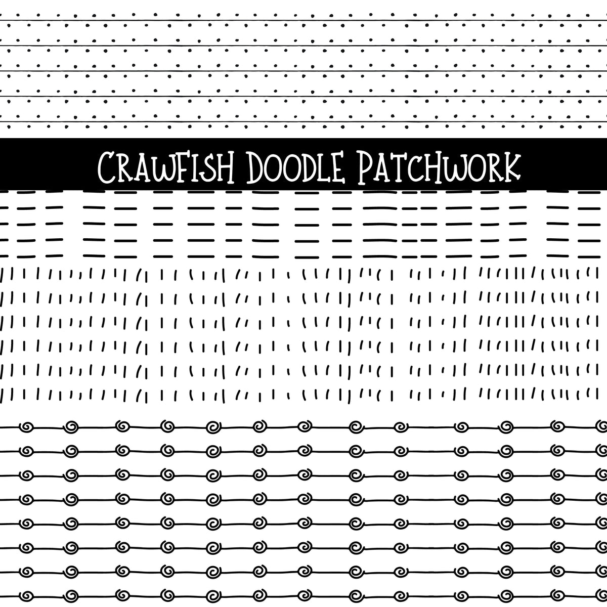 Crawfish Doodle Patchwork Set