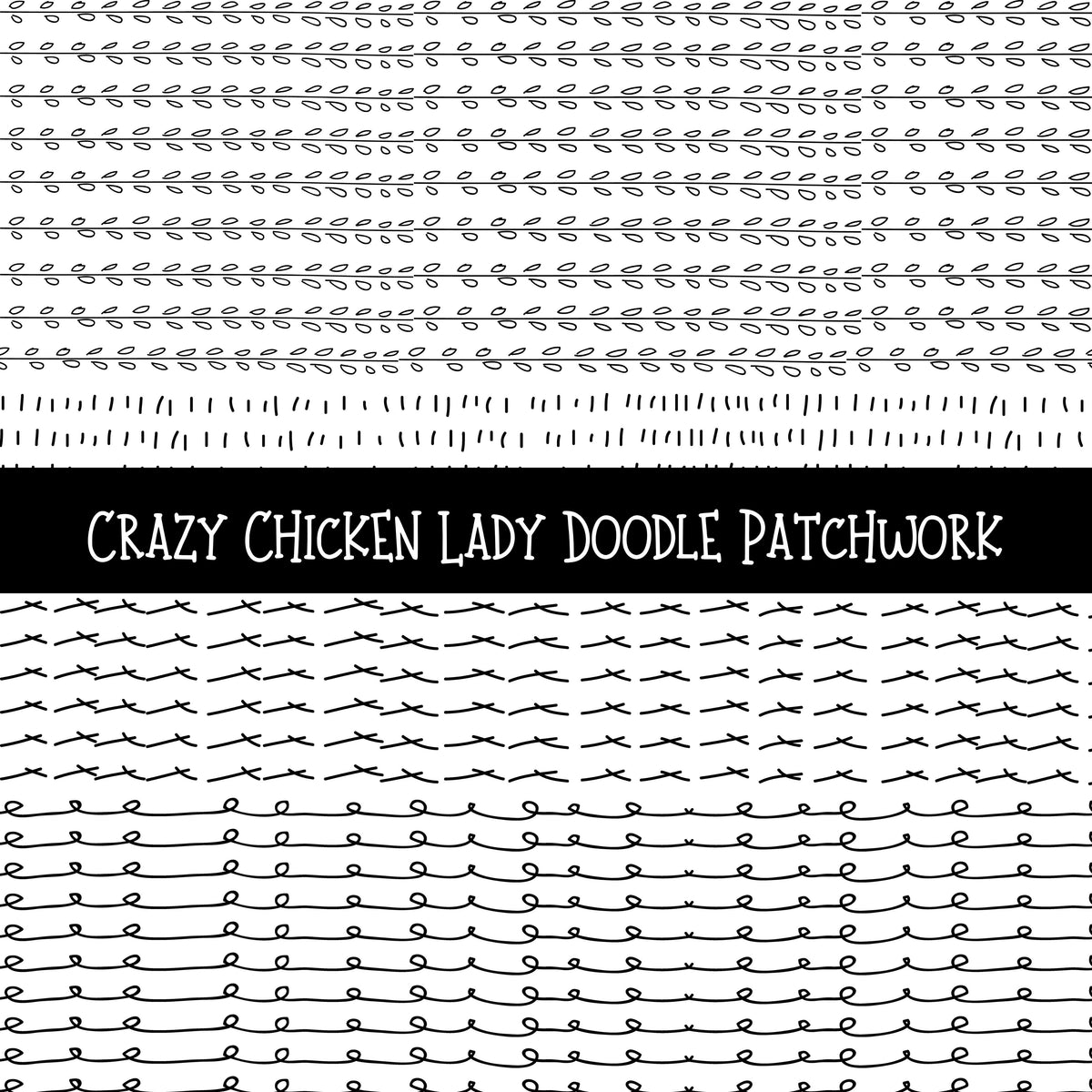 Crazy Chicken Lady Doodle Patchwork Set