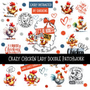 Crazy Chicken Lady Doodle Patchwork Set