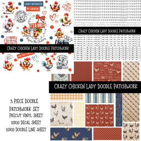 Crazy Chicken Lady Doodle Patchwork Set