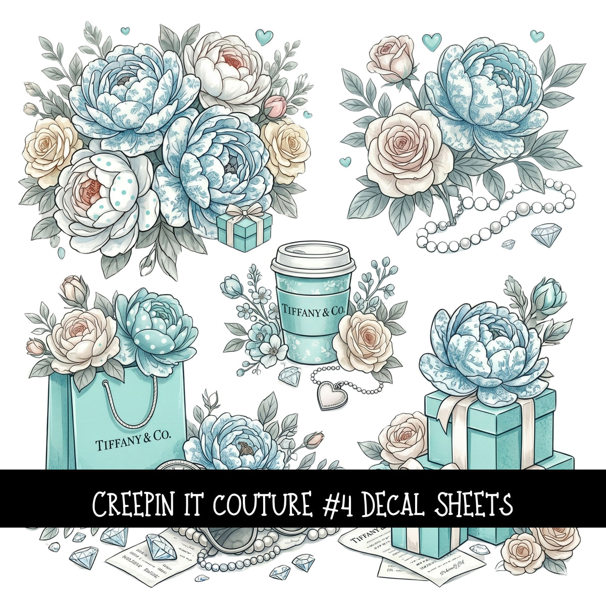 Creepin it Couture UV DTF Decal sheets 6 designs available