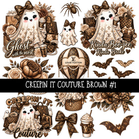 Creepin it Couture Brown UV DTF Decal sheets 9 Designs available