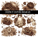 Creepin it Couture Brown UV DTF Decal sheets 9 Designs available