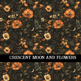 Crescent moon and Flowers 12x12 vinyl sheet