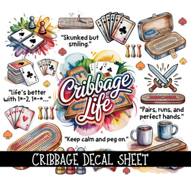 Cribbage UV DTF Decal sheets