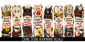 Crime Scene Bookmark UV DTF Decal sheet- 8 Designs