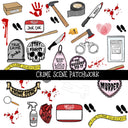 Crime Scene Doodle Patchwork Set
