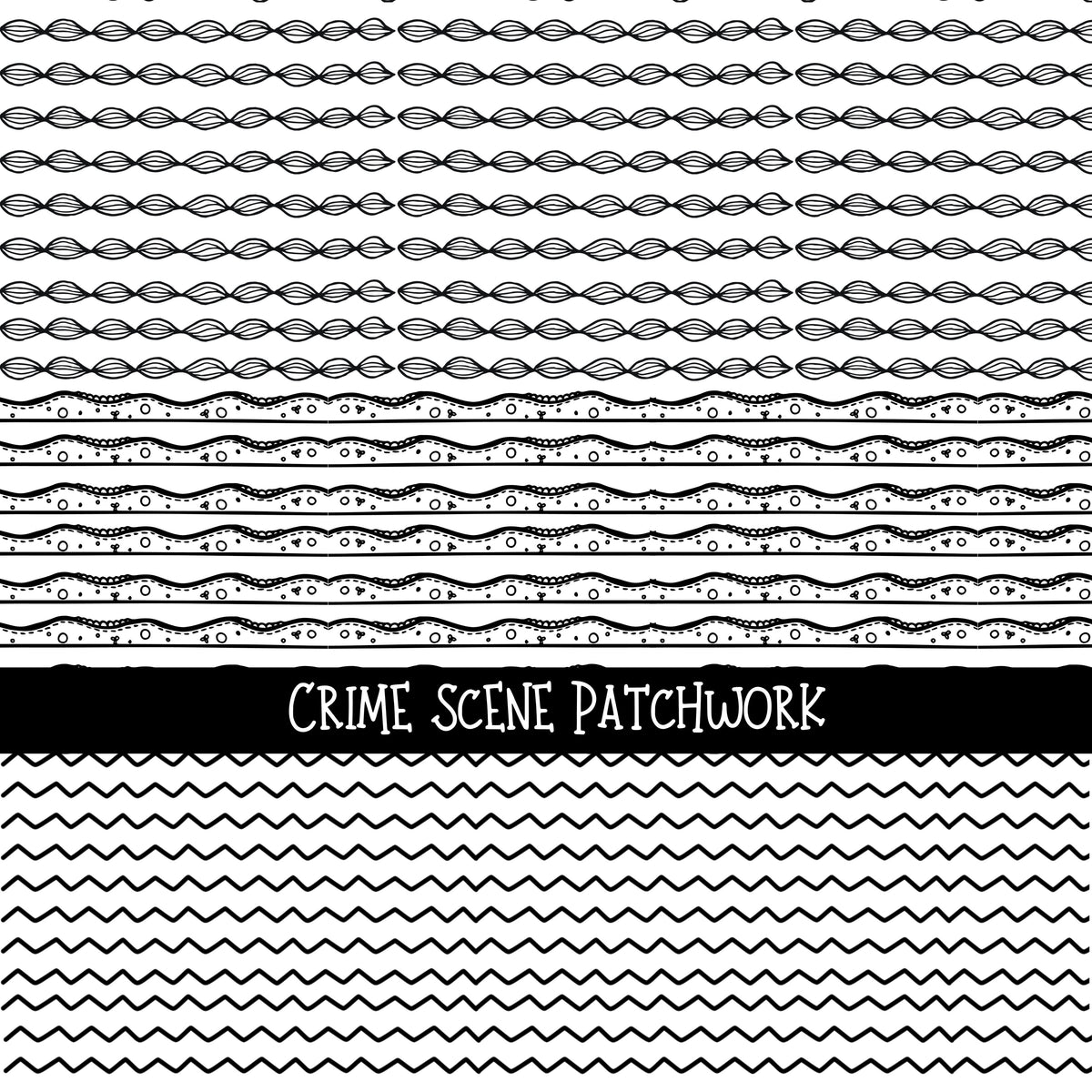 Crime Scene Doodle Patchwork Set
