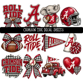 Crimson Tide UV DTF Decal sheets