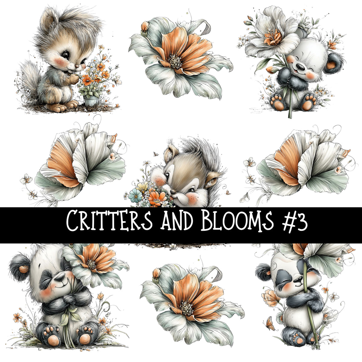 Critters and Blooms UV DTF Decal sheets 6 Designs Available