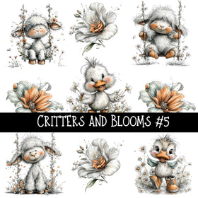 Critters and Blooms UV DTF Decal sheets 6 Designs Available