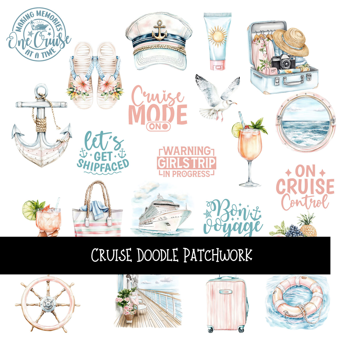Cruise Doodle Patchwork Set