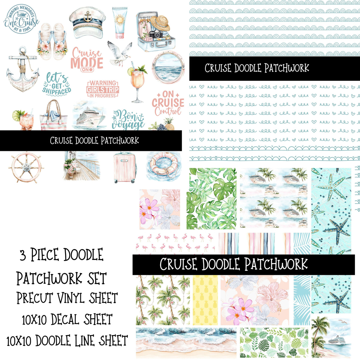 Cruise Doodle Patchwork Set