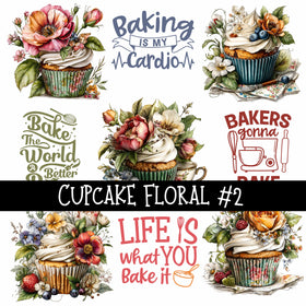 Cupcake Floral Collection UV Decal sheets 2 to choose from