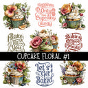 Cupcake Floral Collection UV Decal sheets 2 to choose from