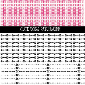 Cute Dogs Doodle Patchwork Set
