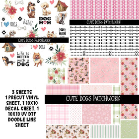 Cute Dogs Doodle Patchwork Set