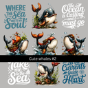 Cute Whales UV DTF Decal sheets