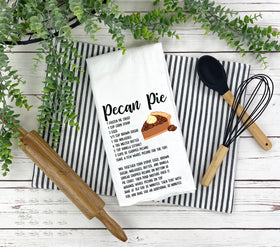 Pecan Pie recipe DTF towel Transfer