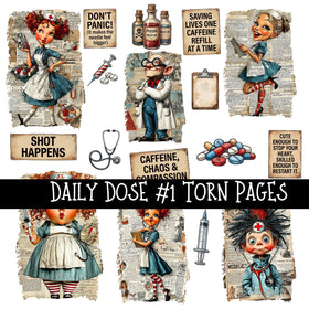 Daily Dose Torn Pages UV DTF Decal sheets 2 Designs available