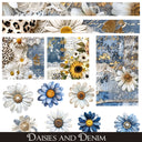 Daisies and Denim UV DTF Decal Sheets