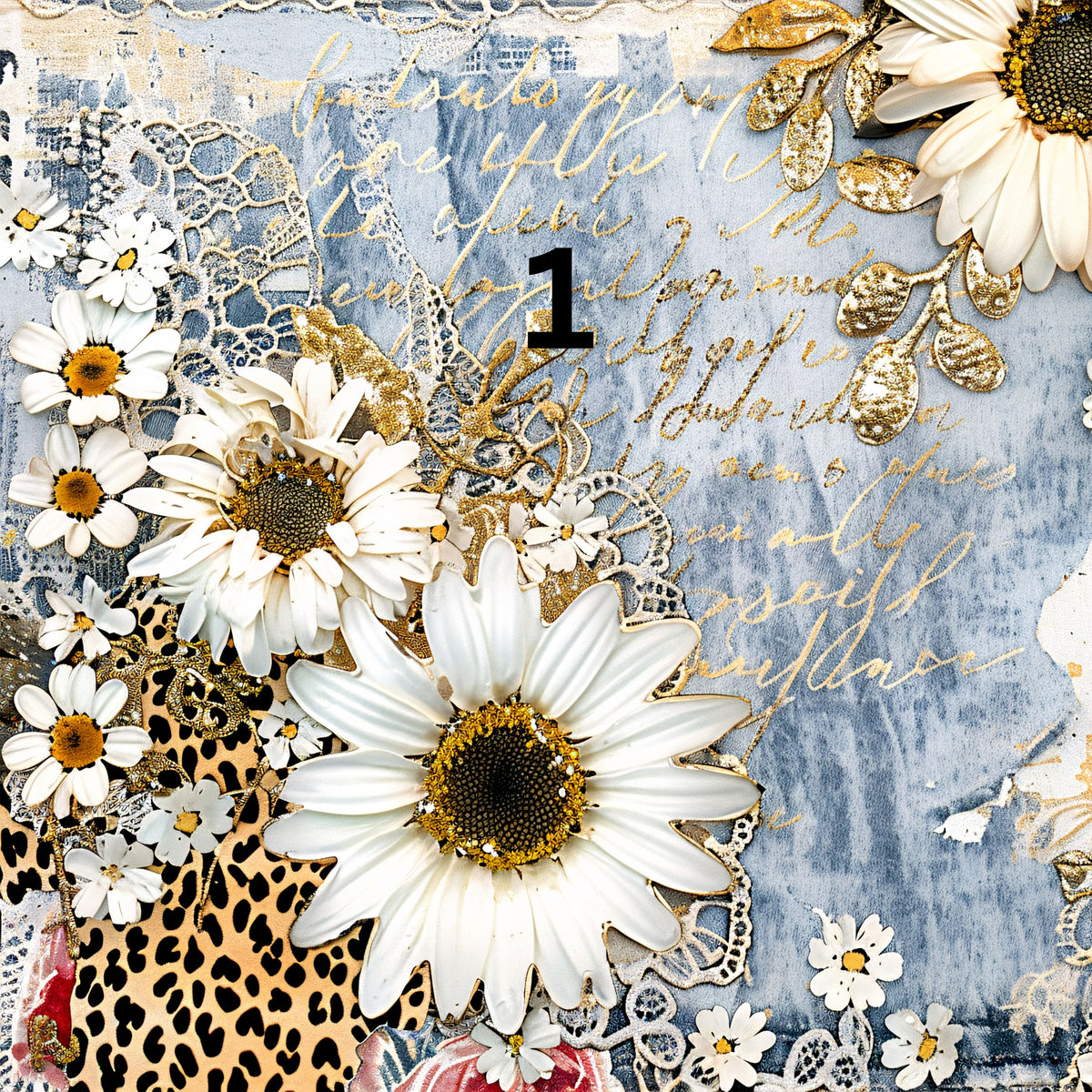 Daisies and Denim Collection 12x12 Vinyl Sheets- 12 Designs Available