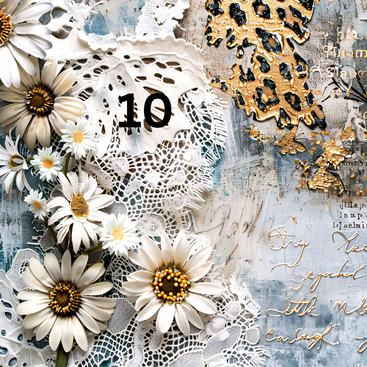 Daisies and Denim Collection 12x12 Vinyl Sheets- 12 Designs Available
