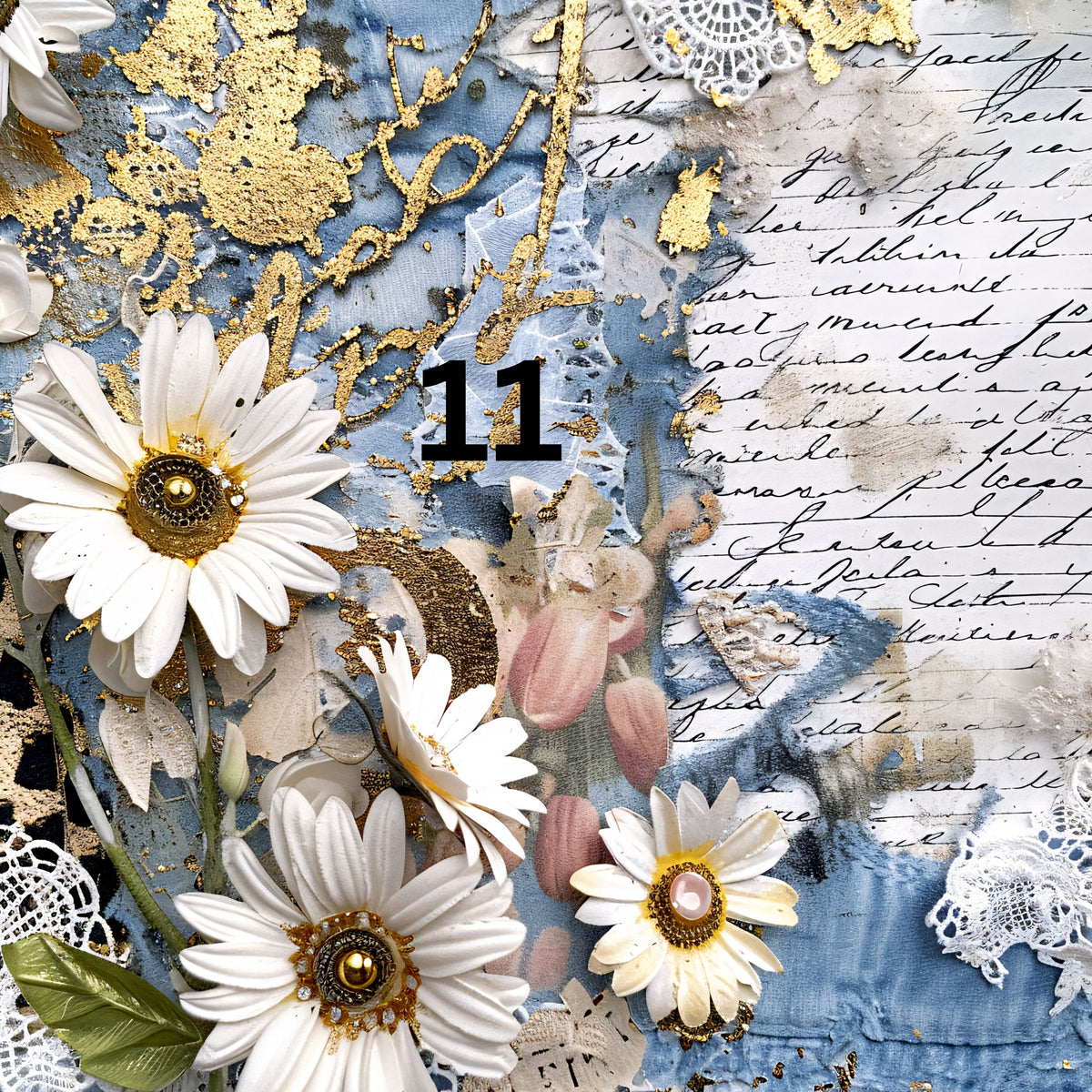 Daisies and Denim Collection 12x12 Vinyl Sheets- 12 Designs Available
