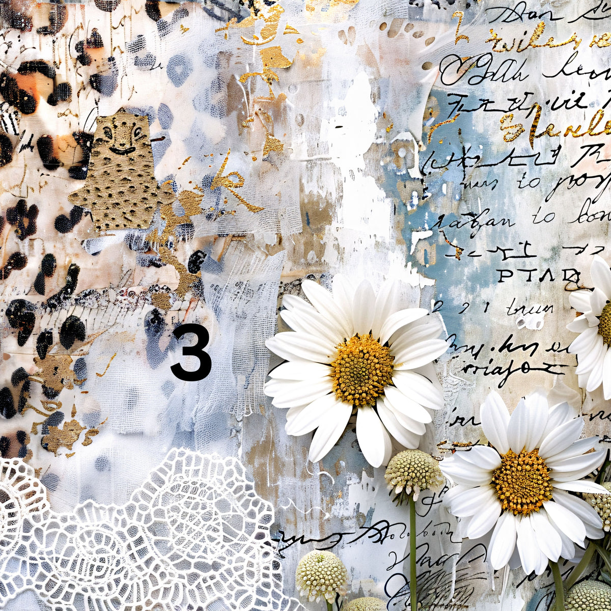 Daisies and Denim Collection 12x12 Vinyl Sheets- 12 Designs Available