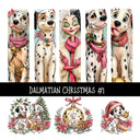 Dalmatian Christmas Torn Pages UV DTF Decal sheets 5 Designs available
