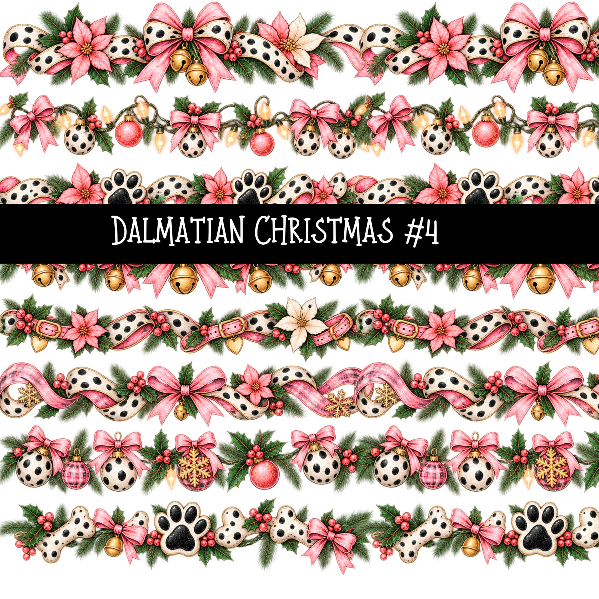 Dalmatian Christmas Torn Pages UV DTF Decal sheets 5 Designs available