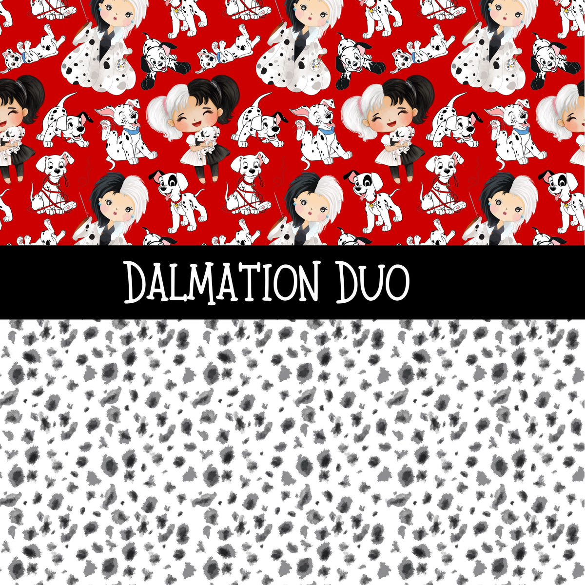 Dalmatian Duo precut vinyl sheet- 2 coordinating patterns on one sheet