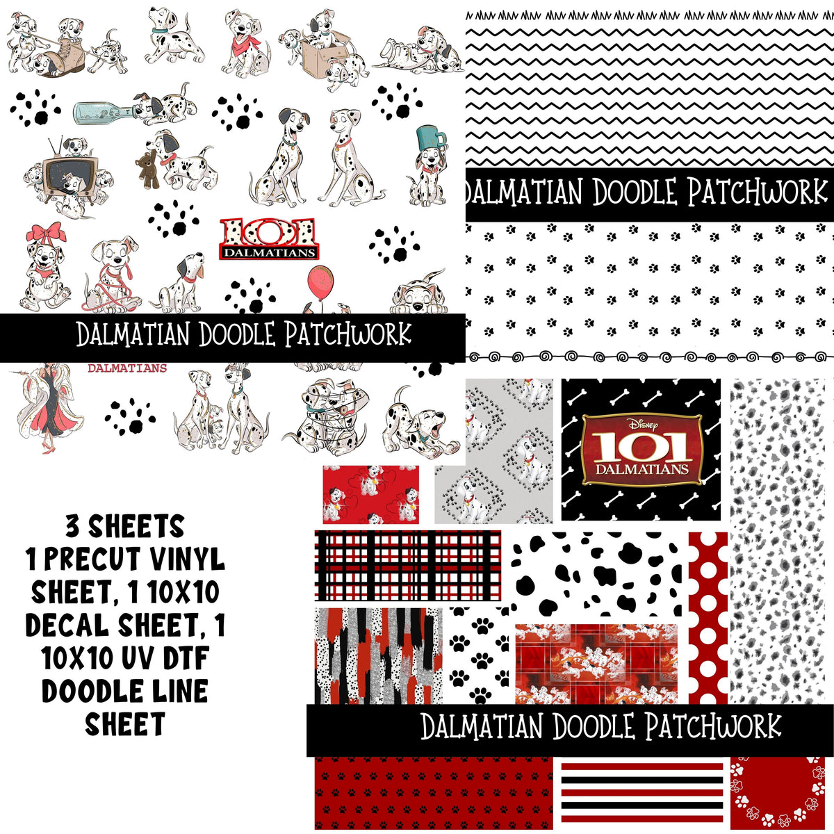 Dalmatian Doodle Patchwork Set