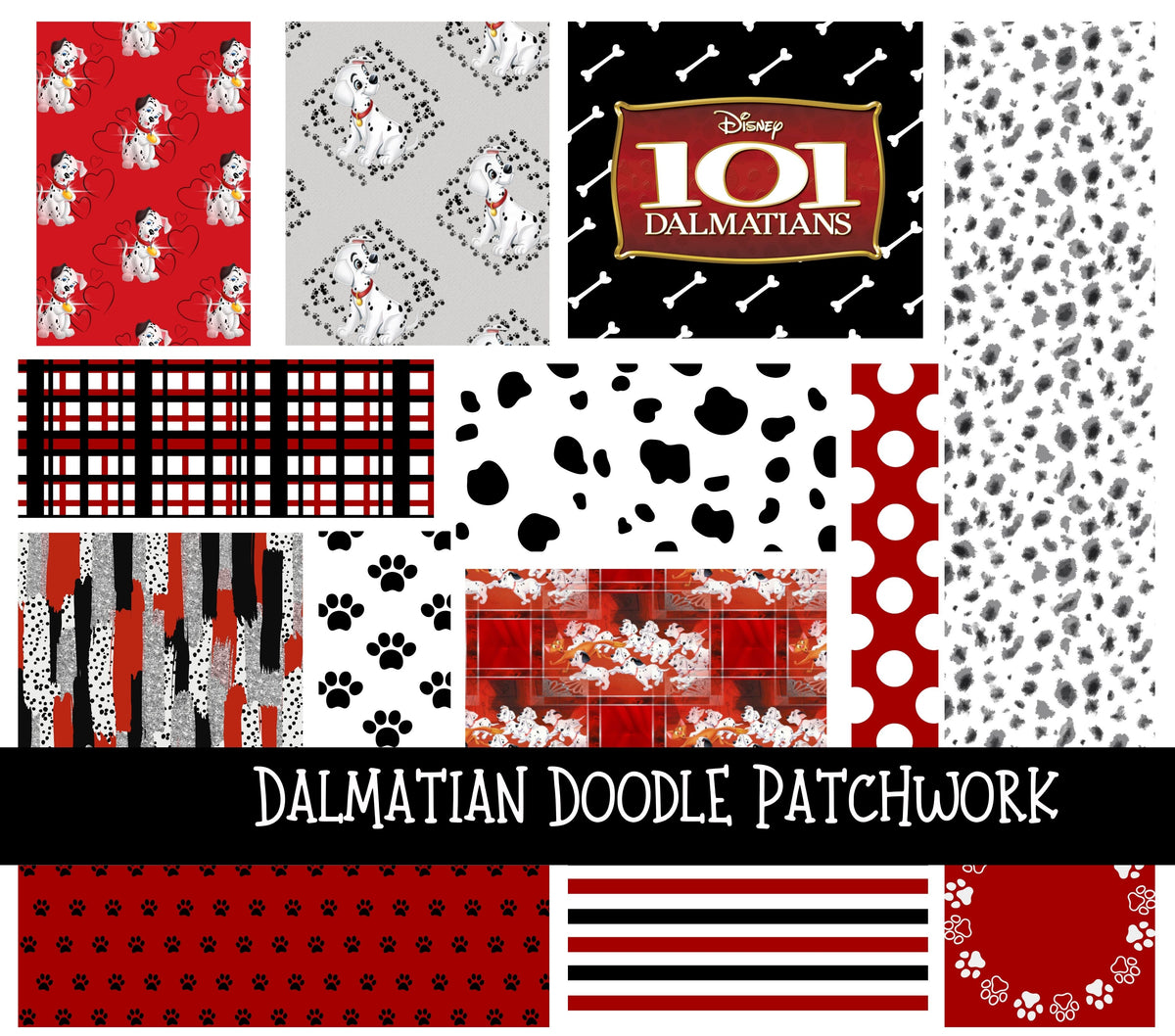 Dalmatian Doodle Patchwork Set