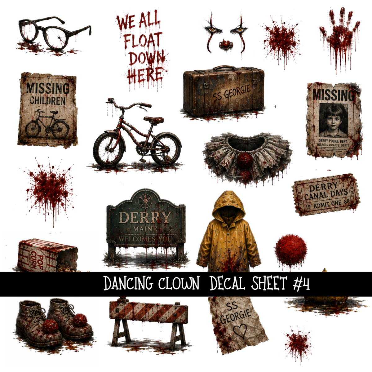 Dancing Clown- Uvdtf Decal Sheets