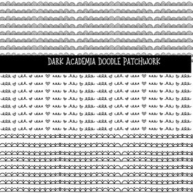 Dark Academia Doodle Patchwork Set