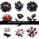 Dark Florals - UV DTF Decal sheets