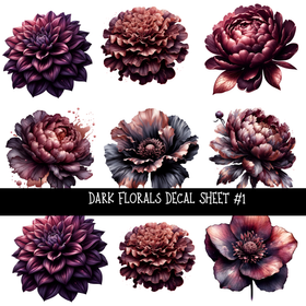 Dark Florals - UV DTF Decal sheets