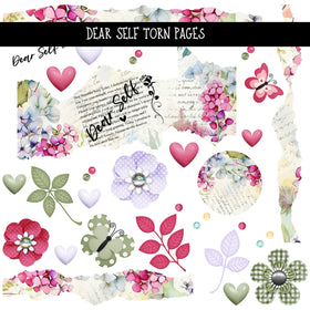Dear Self Torn pages UV DTF Decal sheets