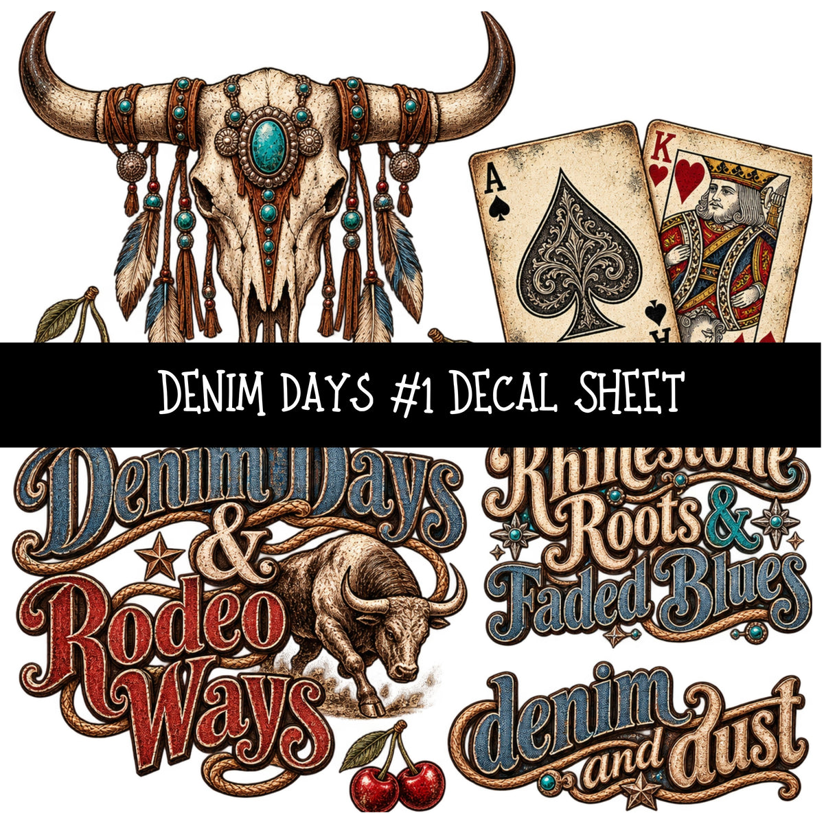 Denim Days UV DTF Decal sheets 15 Designs available
