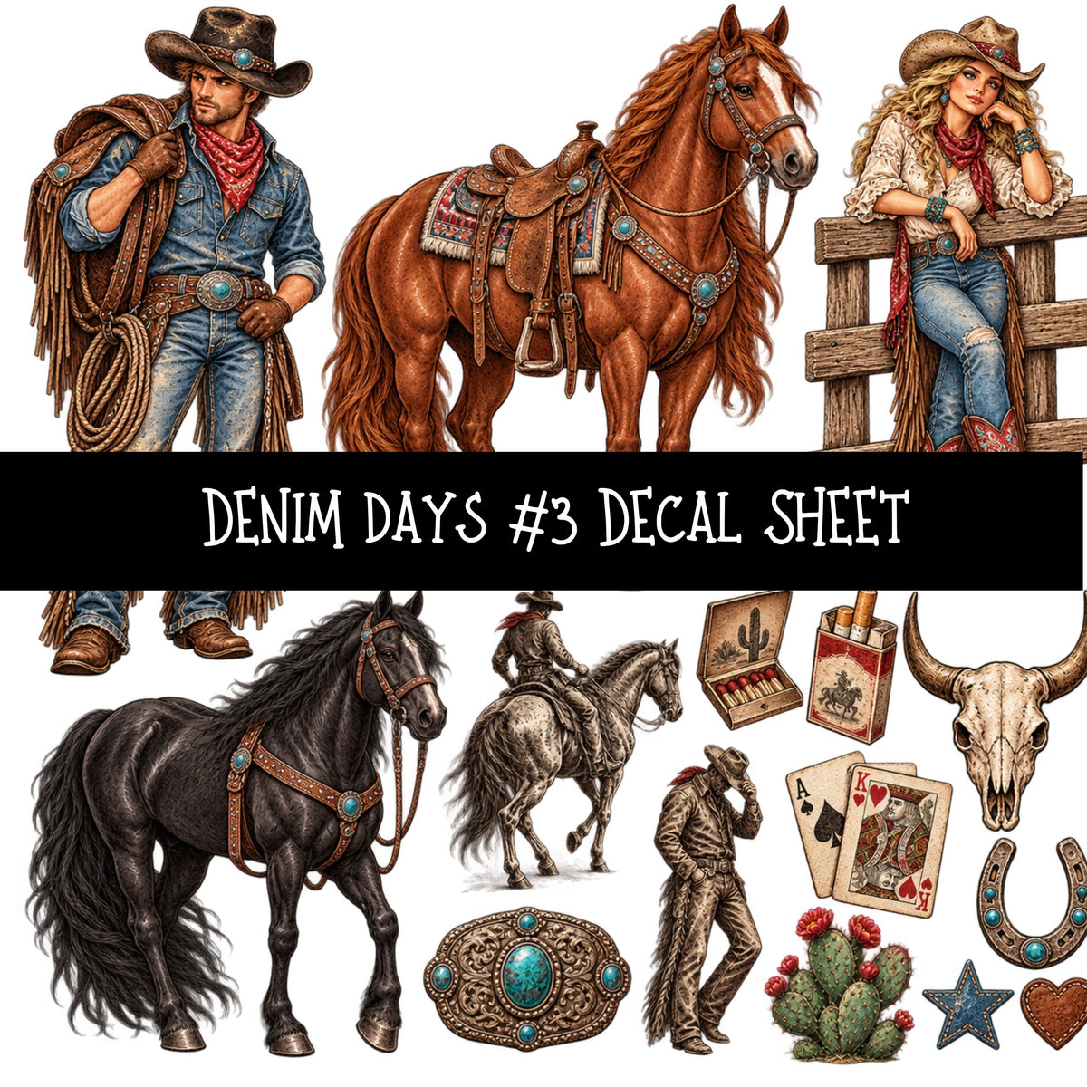 Denim Days UV DTF Decal sheets 15 Designs available