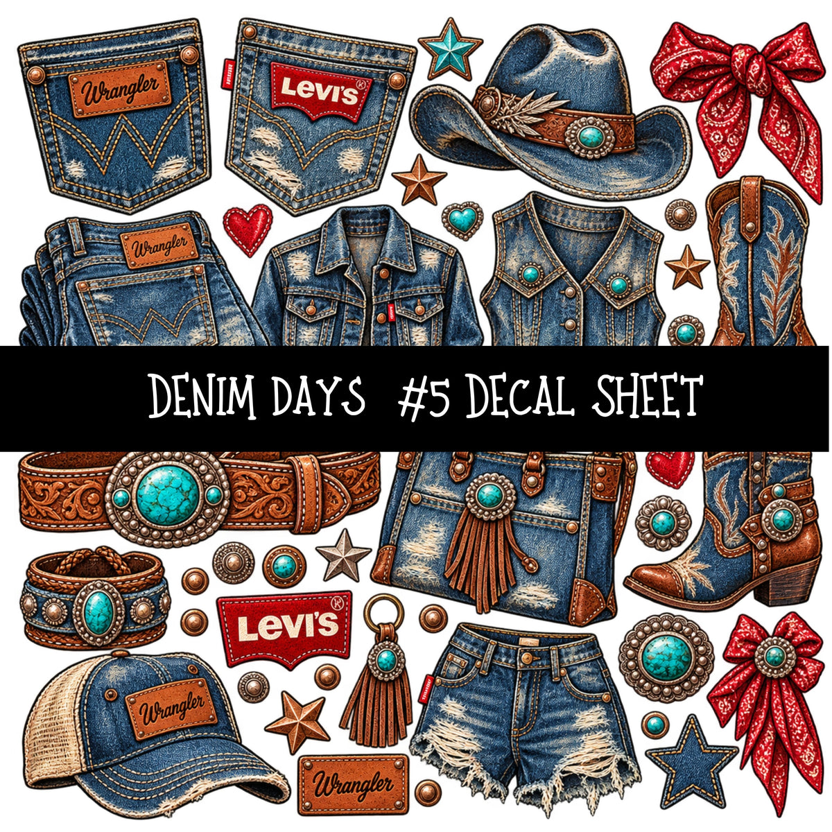 Denim Days UV DTF Decal sheets 15 Designs available