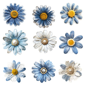 Denim and Daisies UV DTF Decal accent Sheet 10x10 2 Designs available