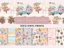 Life's a Beach Collection 12x12 Vinyl Sheets- 8 Designs Available