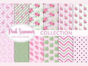 Pink Summer Collection 12x12 Vinyl Sheets- 12 Designs Available