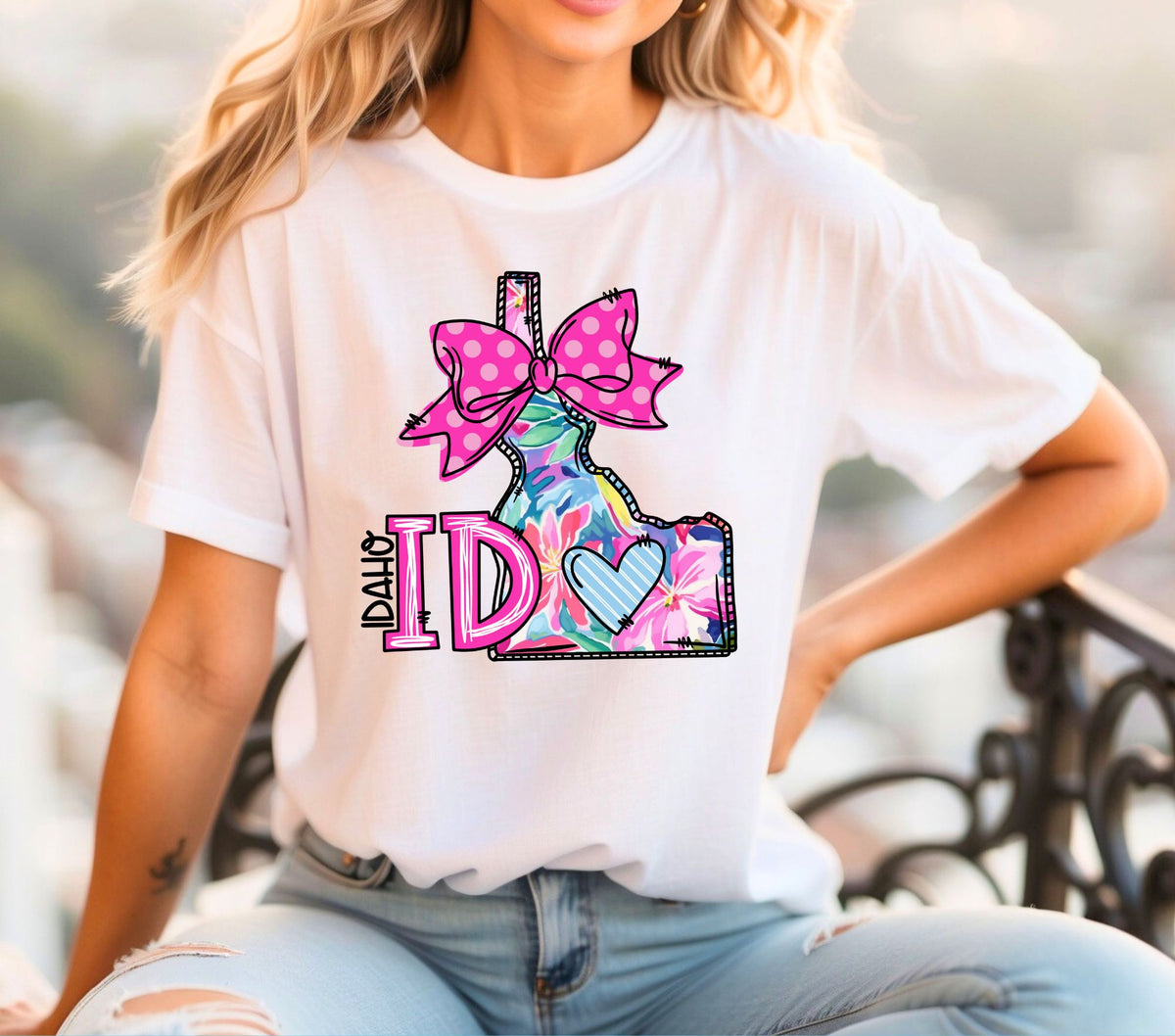 Idaho Doodle Map DTF Transfers