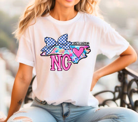 North Carolina Doodle Map DTF Transfers