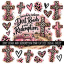 Dirt Road and Redemption UV DTF Decal sheet