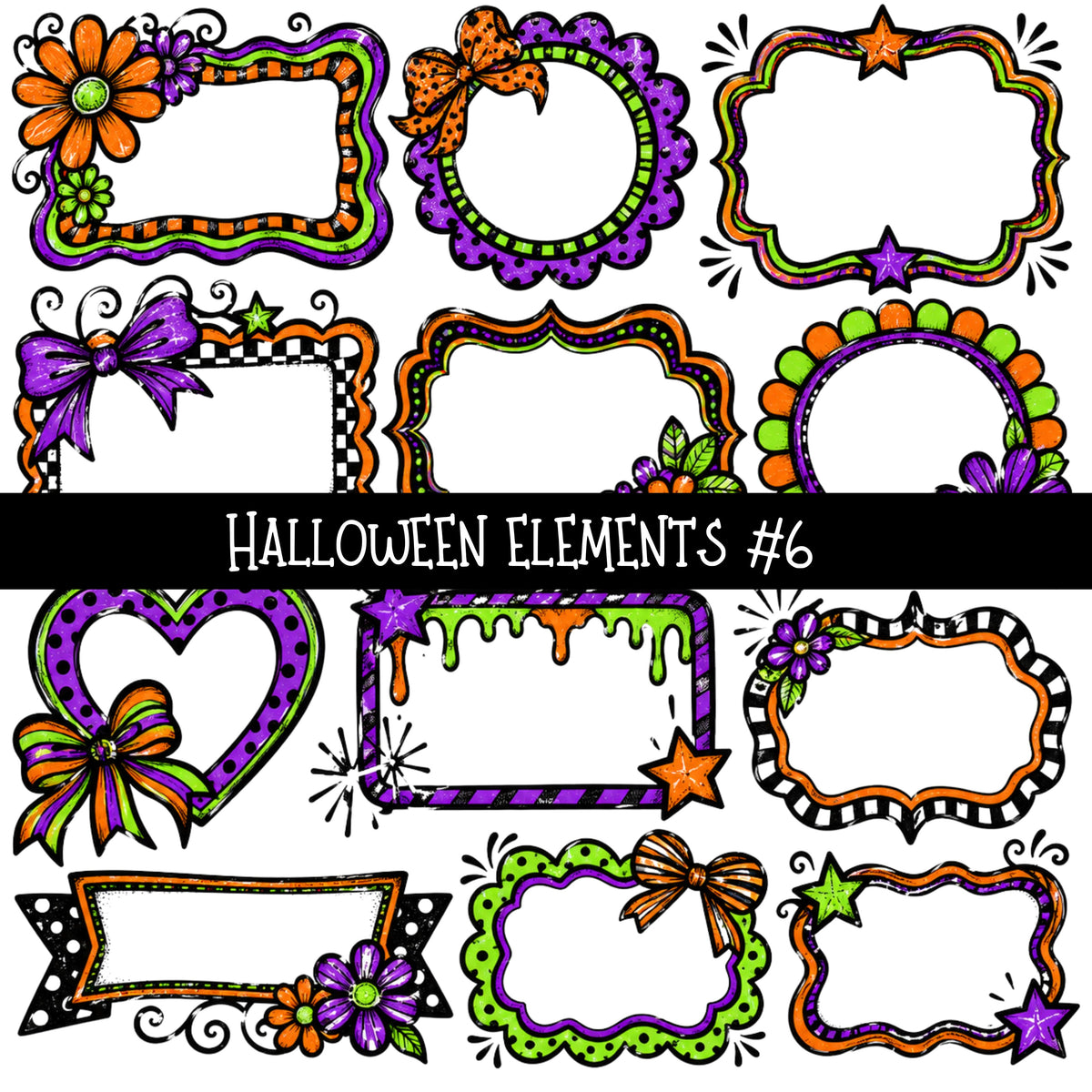 Distressed Halloween Elements UV DTF Decal sheets 10 Designs available