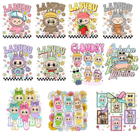 Labubu Doll Decal sheet UV DTF Decal sheet